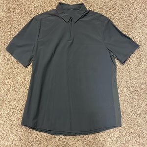 Lululemon Quarter Zip Collard Shirt, Gray, Large